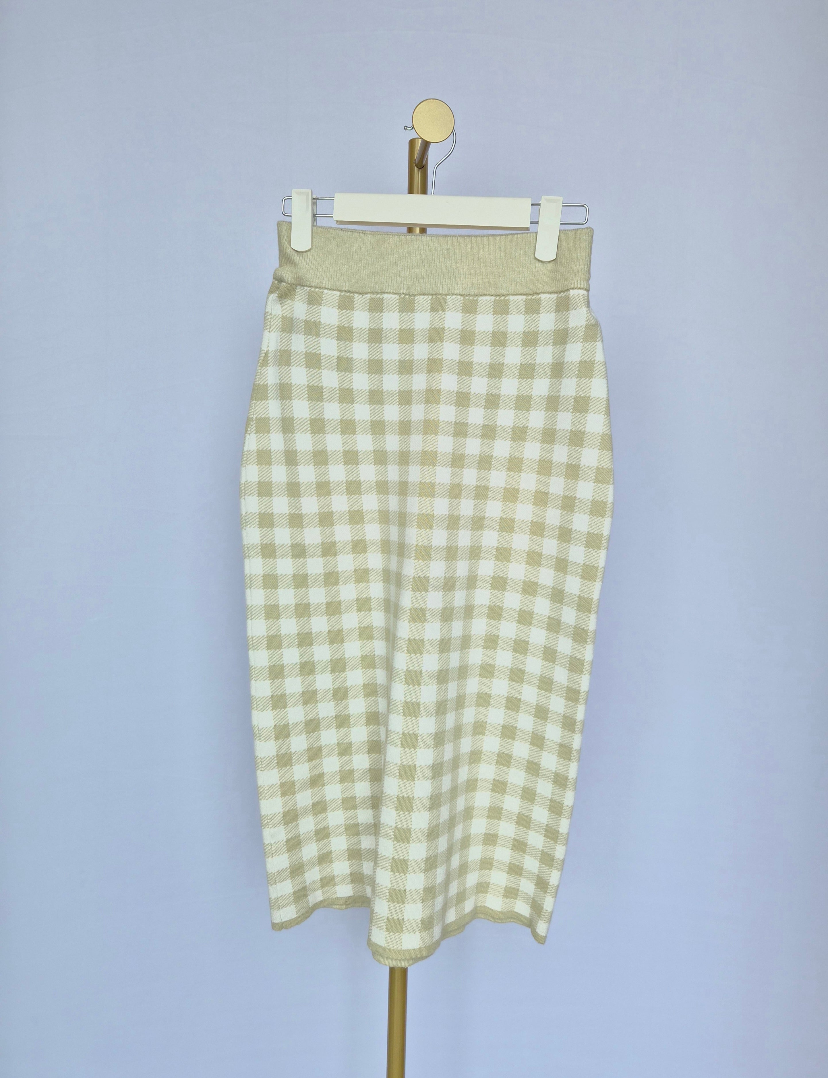 Love, Bonito Gingham Knit Midi Skirt – Size S (UK 8)