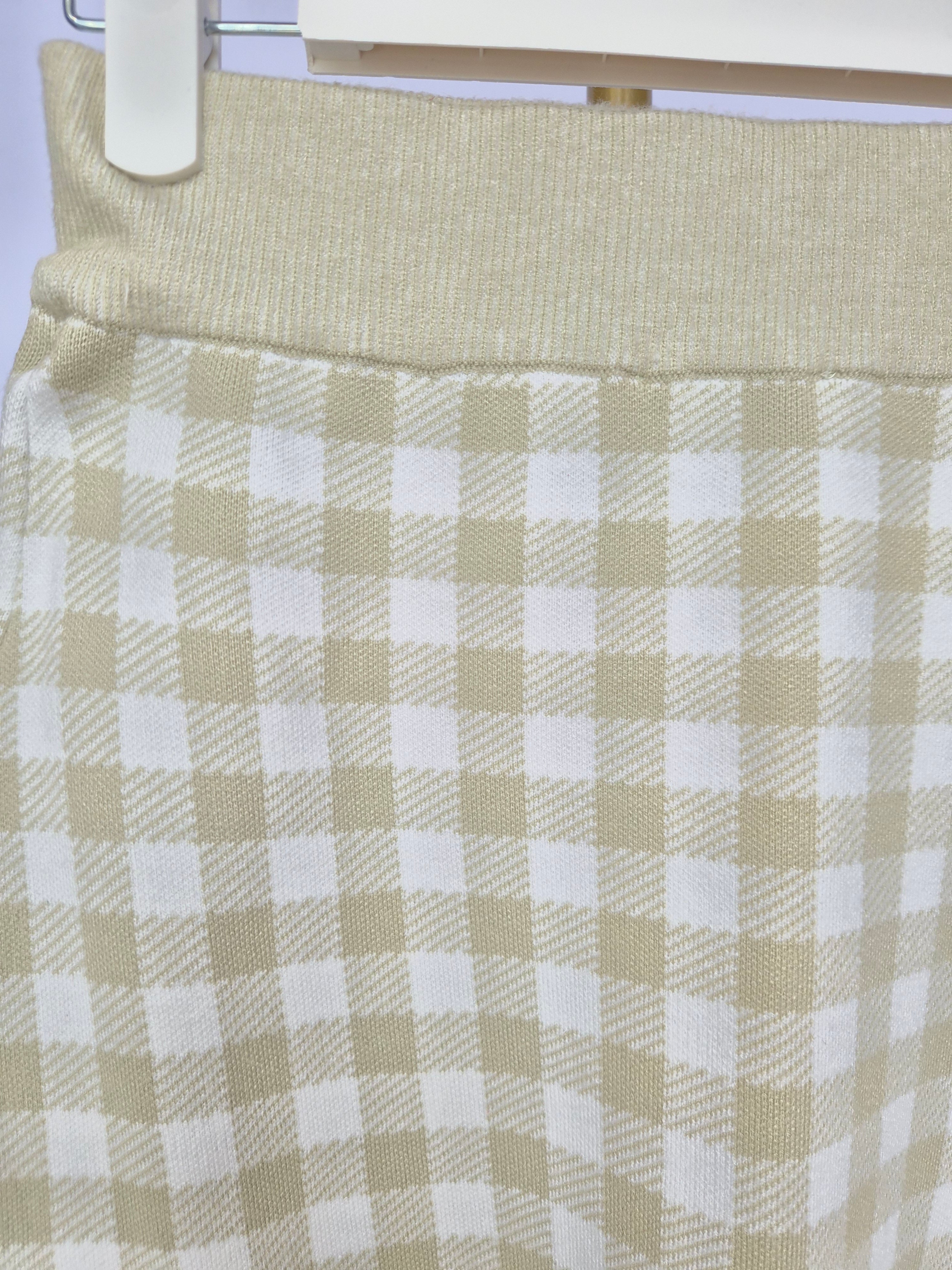 Love, Bonito Gingham Knit Midi Skirt – Size S (UK 8)