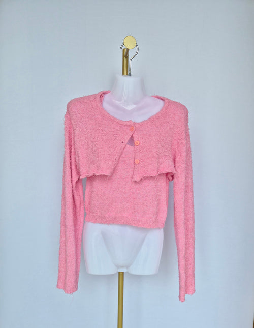 Attention (Korea) Pink Cropped Knit