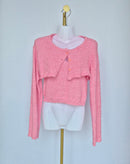 Attention (Korea) Pink Cropped Knit
