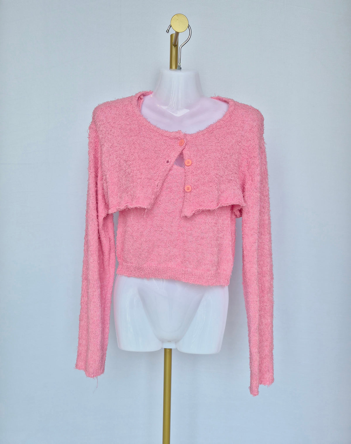 Attention (Korea) Pink Cropped Knit