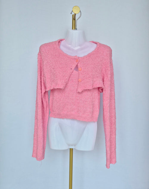 Attention (Korea) Pink Cropped Knit