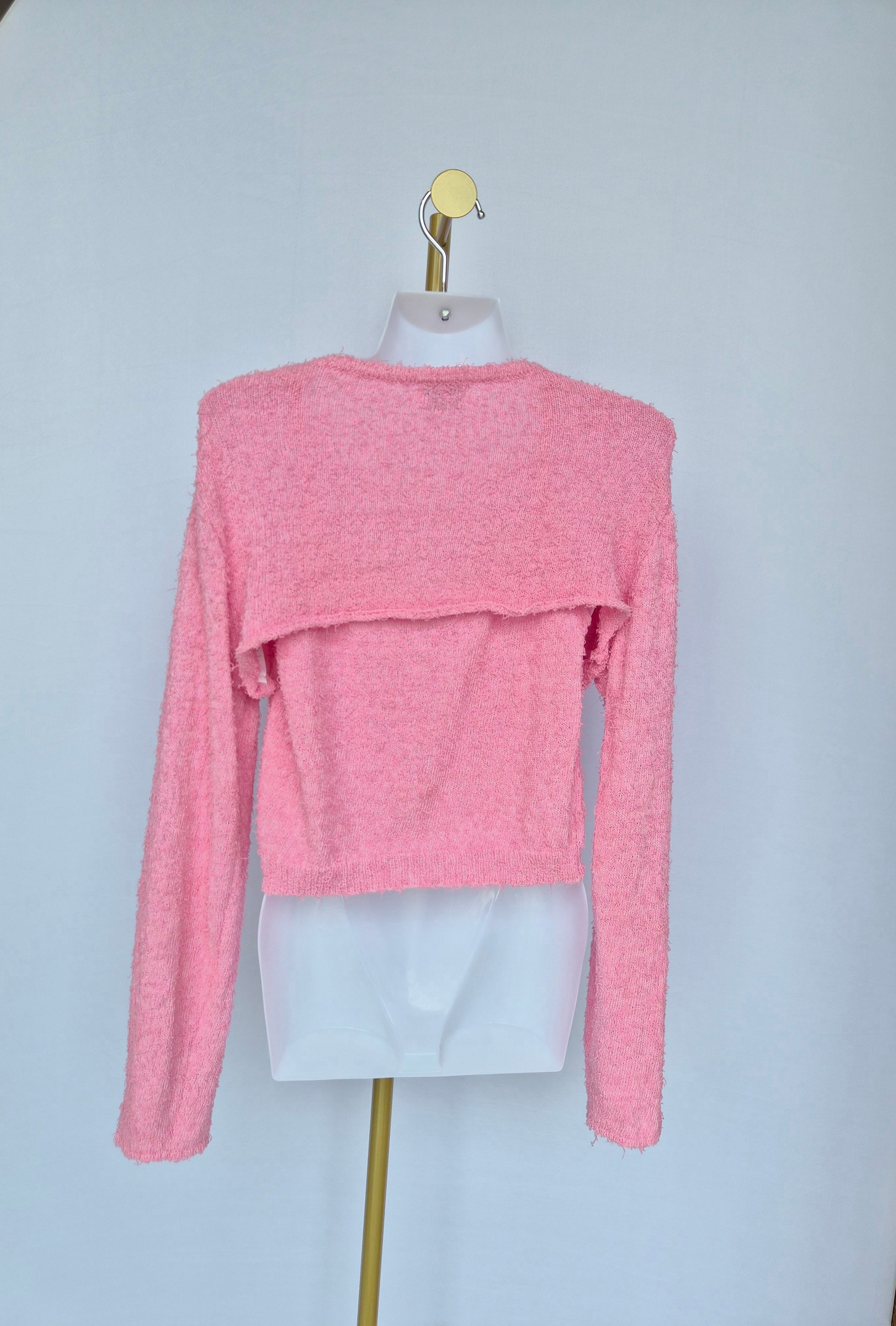 Attention (Korea) Pink Cropped Knit
