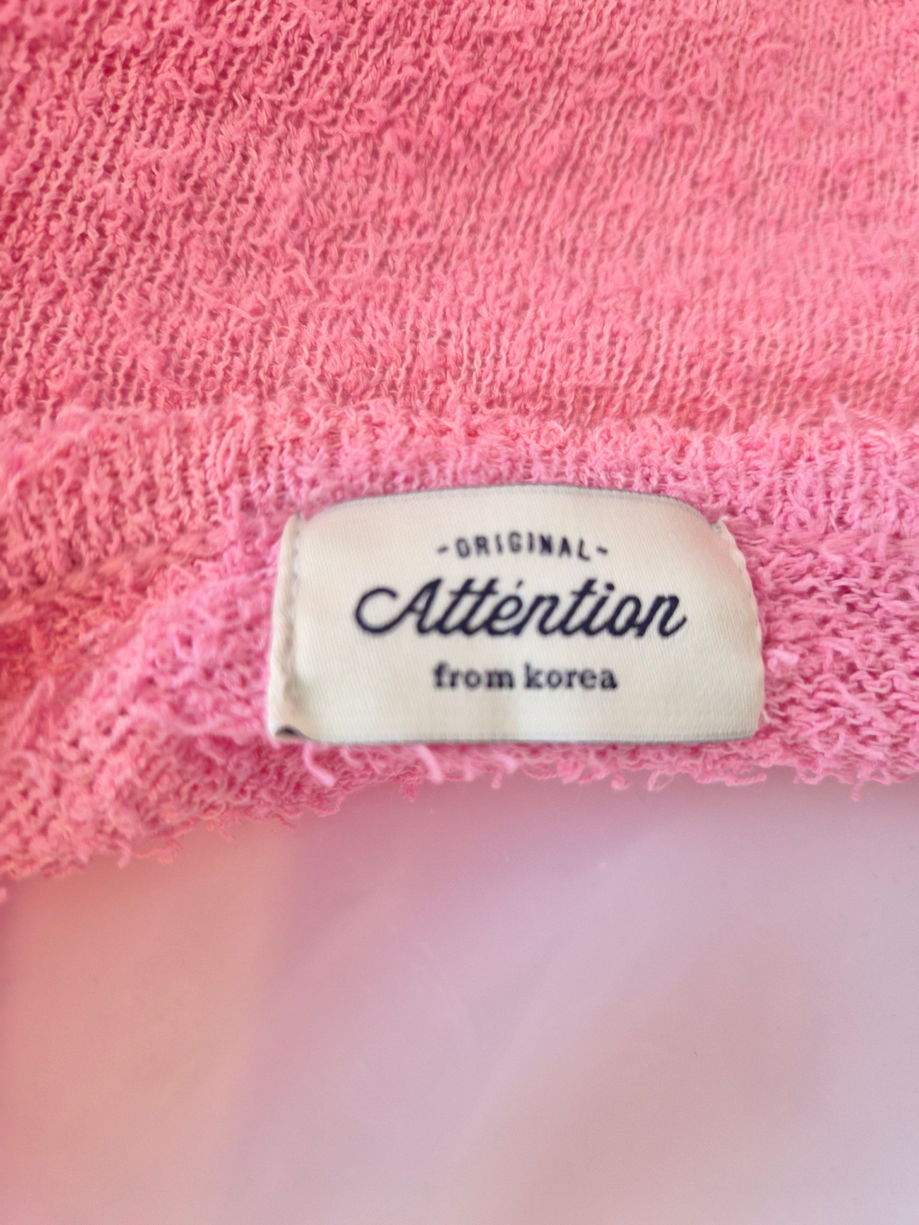 Attention (Korea) Pink Cropped Knit