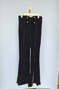 AG Collective Black Velvet Flared Pants – Size M