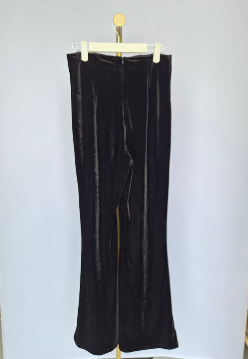 AG Collective Black Velvet Flared Pants – Size M