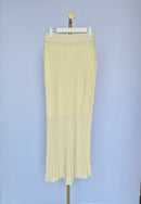 Cream Ribbed Knit Maxi Skirt