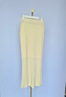 Cream Ribbed Knit Maxi Skirt