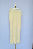 Cream Ribbed Knit Maxi Skirt