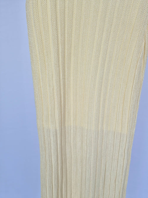 Cream Ribbed Knit Maxi Skirt