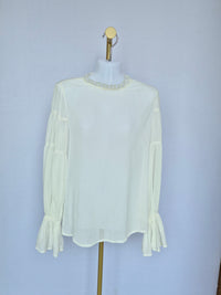 White Lace Trim Blouse