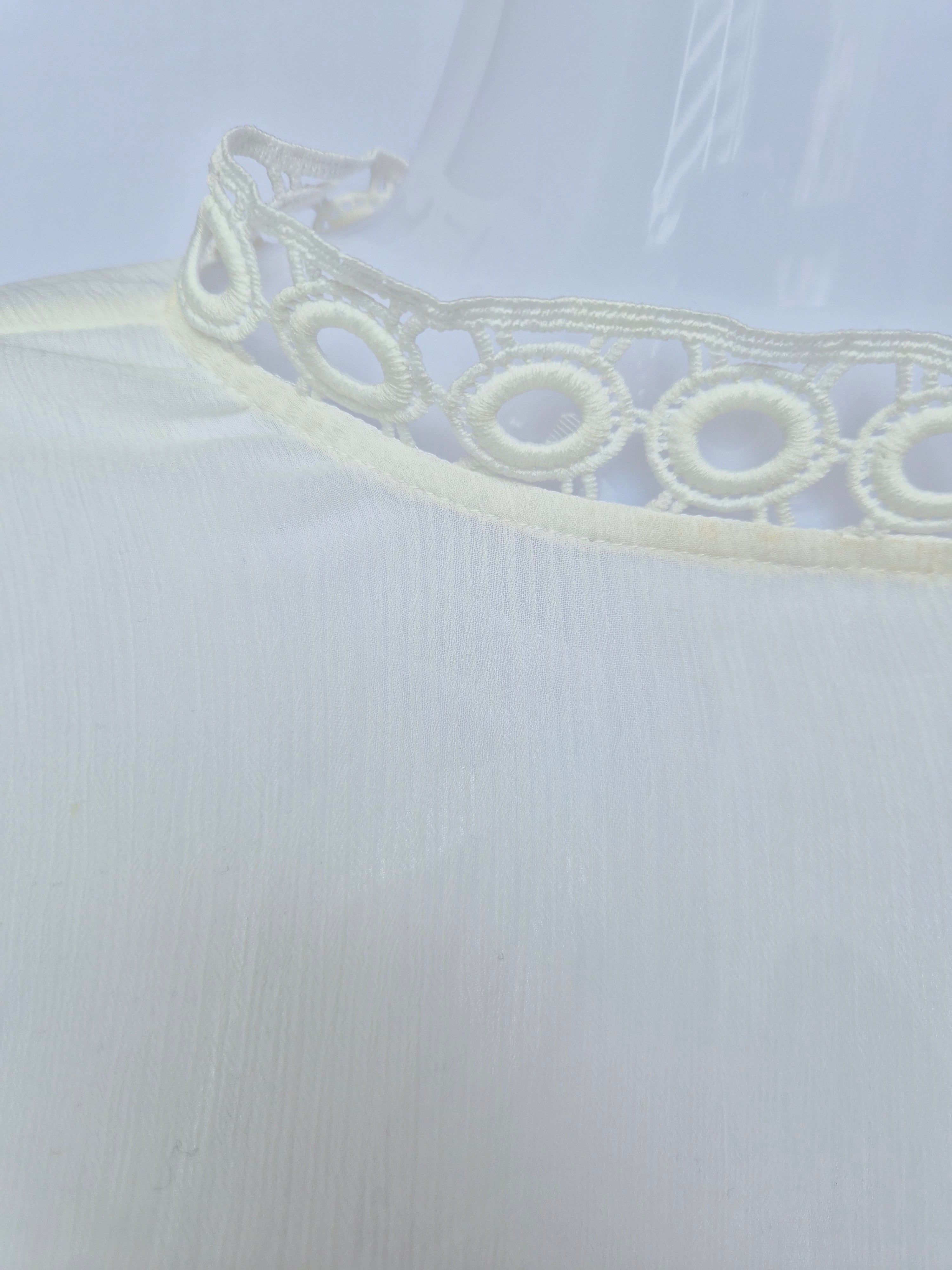 White Lace Trim Blouse