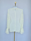 White Lace Trim Blouse