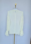 White Lace Trim Blouse