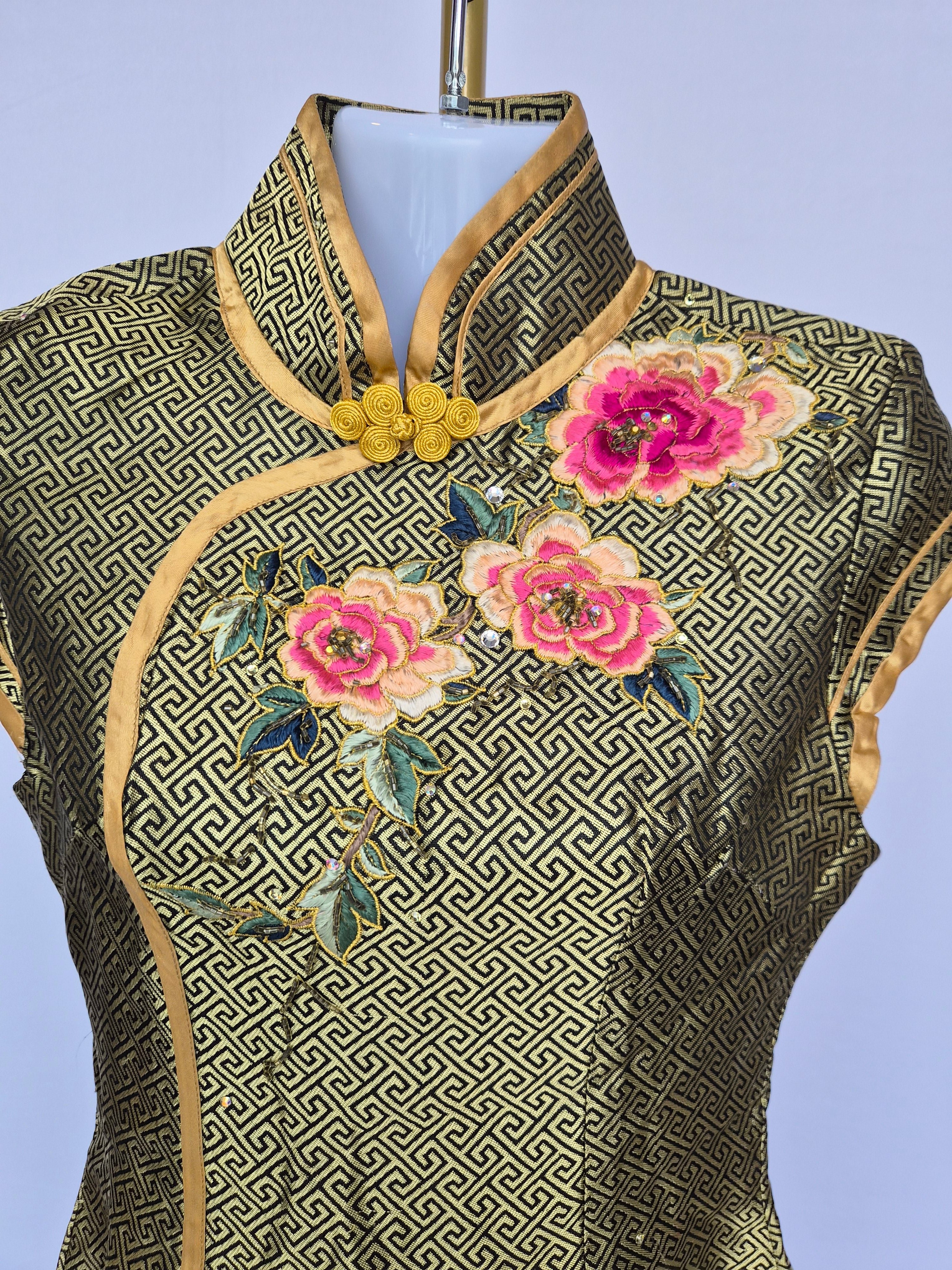Butterfly Embroidered Cheongsam Dress