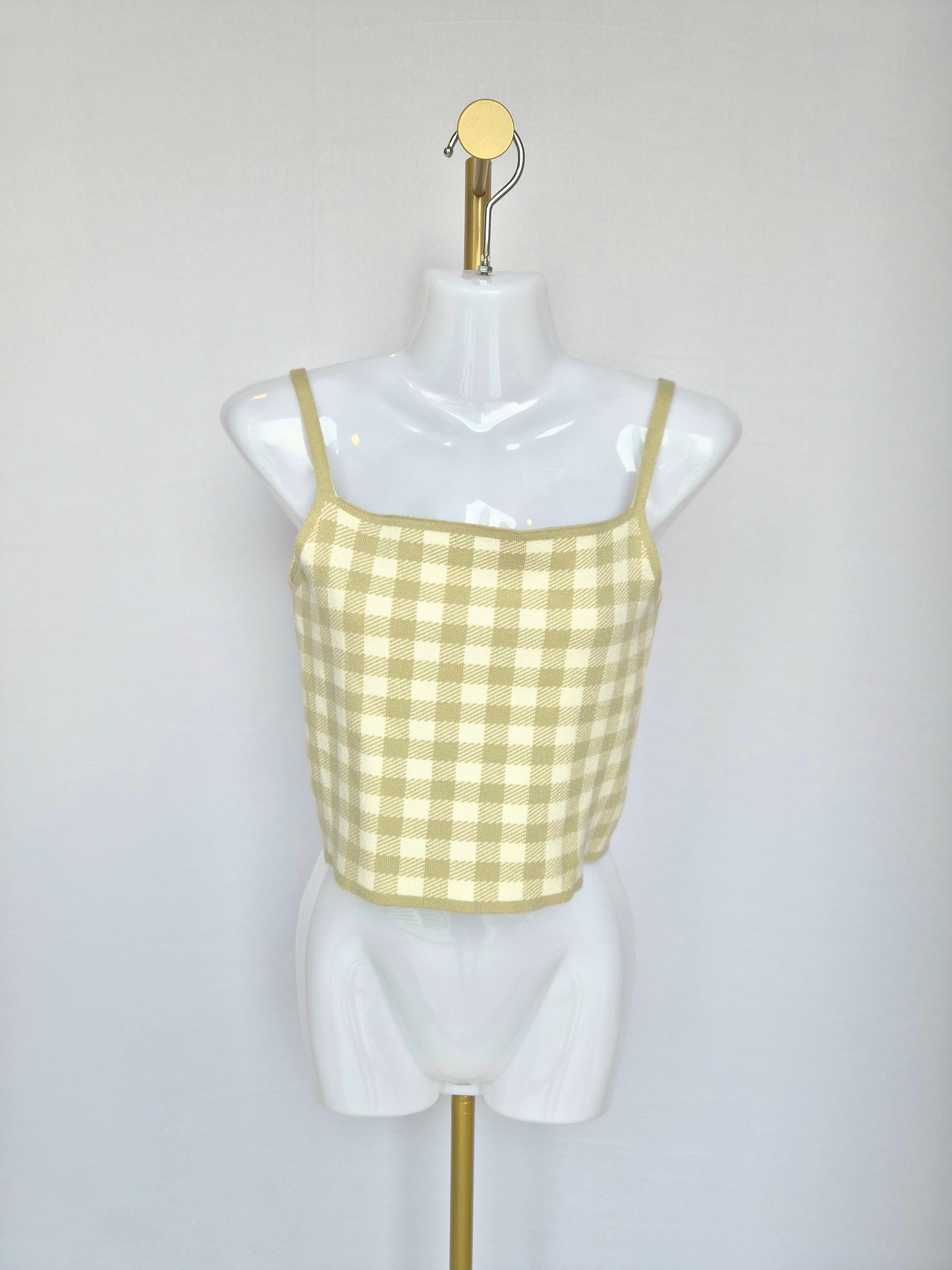 Love, Bonito Gingham Knit Cami Top (M / UK10)