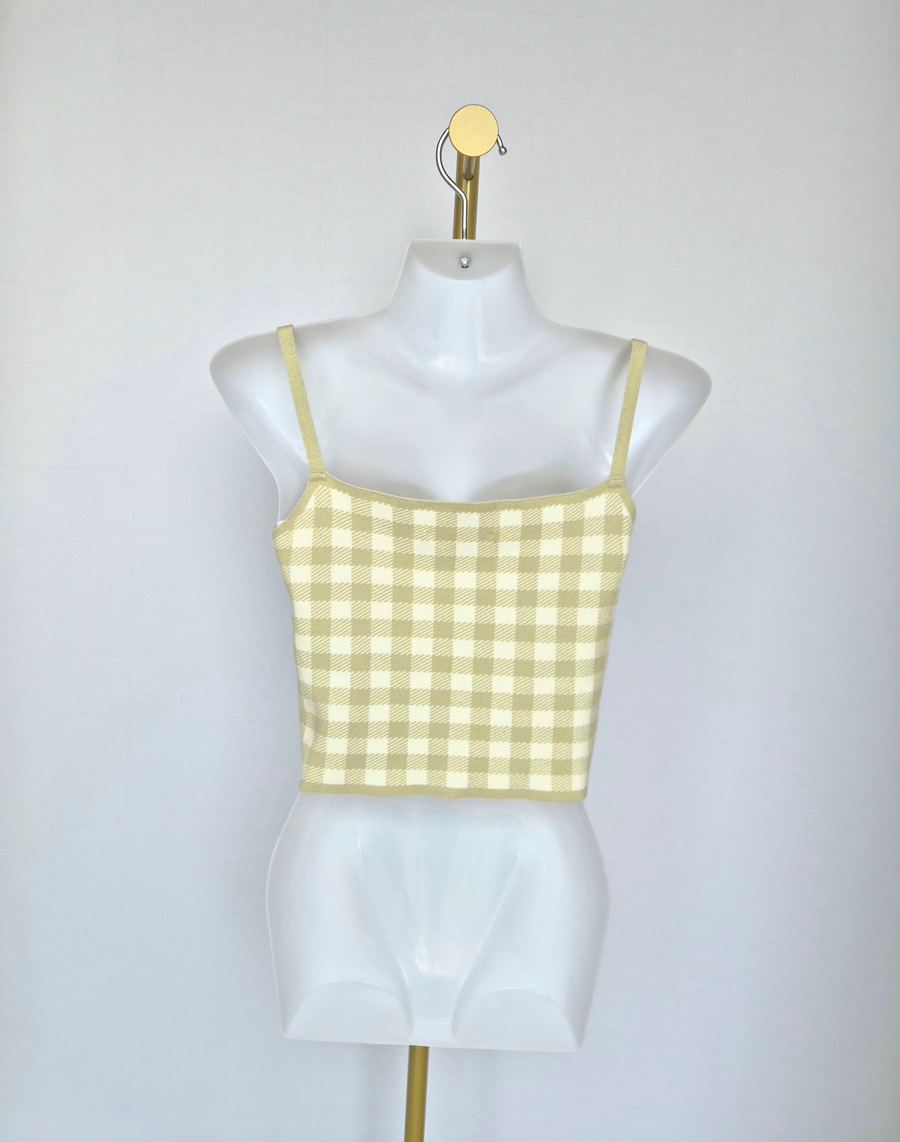 Love, Bonito Gingham Knit Cami Top (M / UK10)