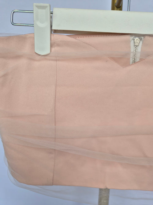Diani Blush Pink Mesh Bandeau Crop Top