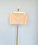 Diani Blush Pink Mesh Bandeau Crop Top