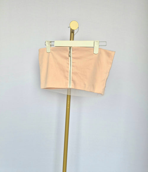 Diani Blush Pink Mesh Bandeau Crop Top