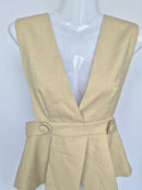 NCNI Beige Linen Blend Peplum Top (Size S / UK 6)