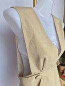 NCNI Beige Linen Blend Peplum Top (Size S / UK 6)