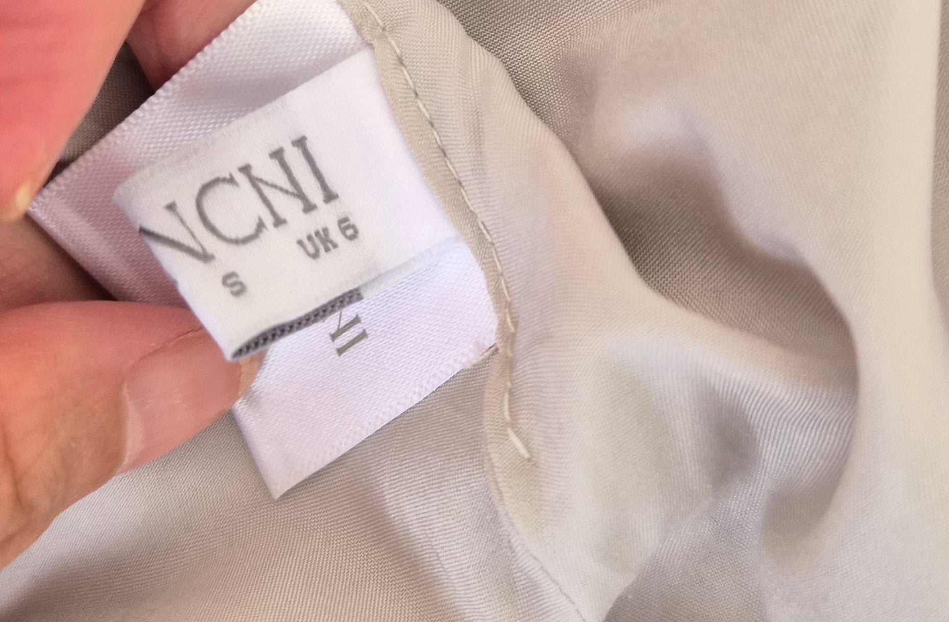 NCNI Beige Linen Blend Peplum Top (Size S / UK 6)