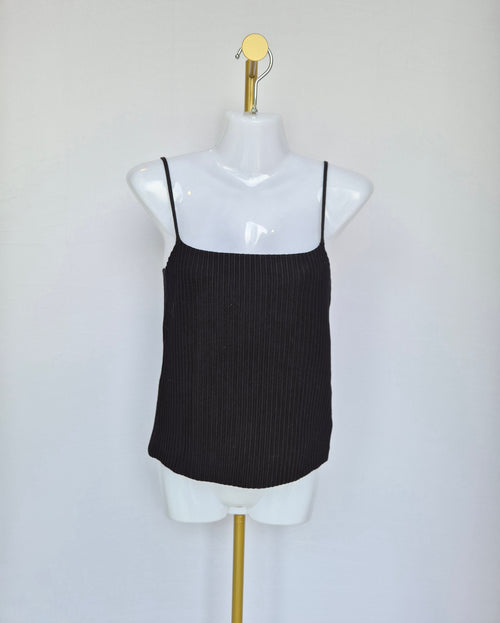 Love, Bonito Black Ribbed Knit Cami (Size S / UK 8)