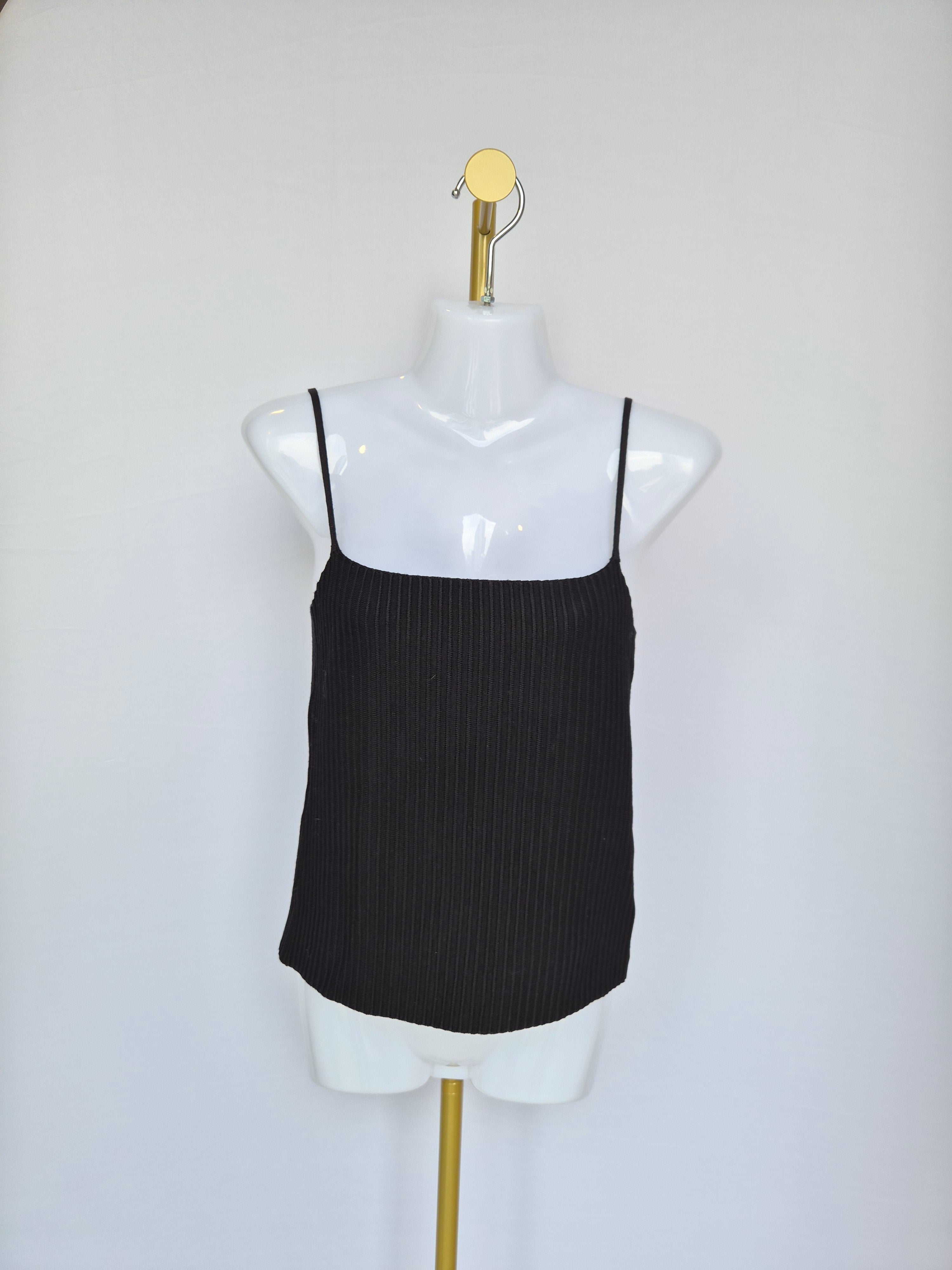 Love, Bonito Black Ribbed Knit Cami (Size S / UK 8)