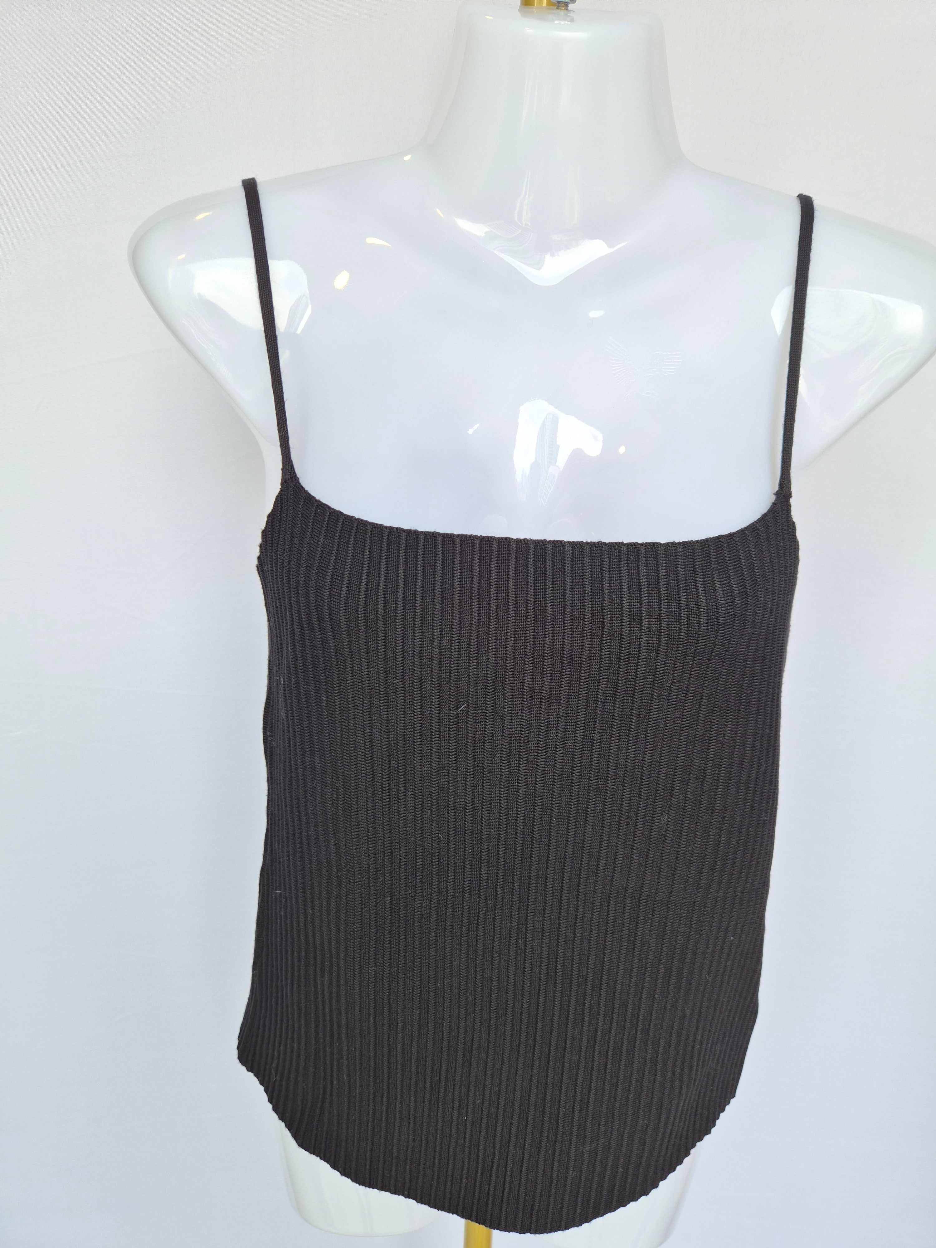 Love, Bonito Black Ribbed Knit Cami (Size S / UK 8)