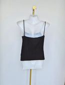 Love, Bonito Black Ribbed Knit Cami (Size S / UK 8)