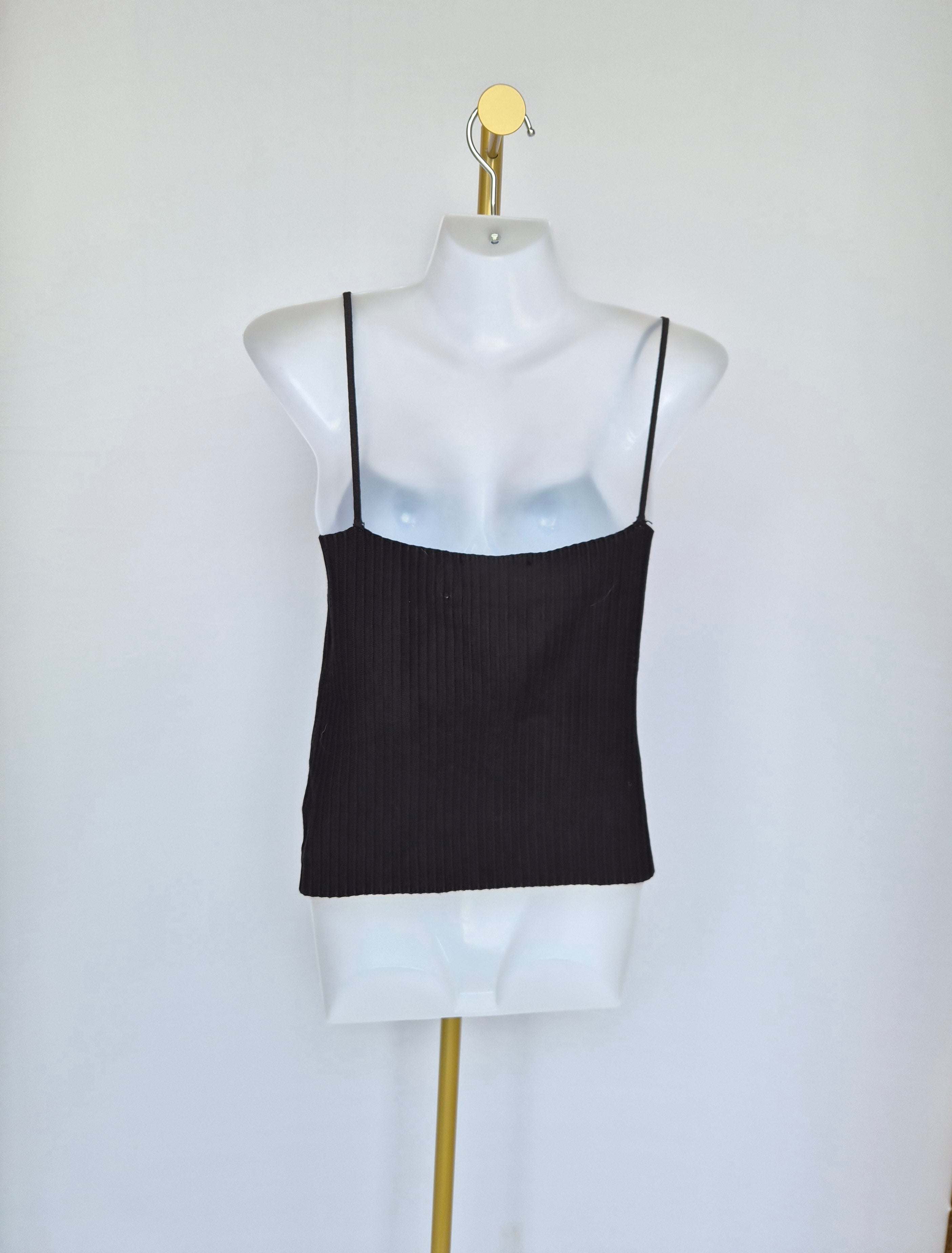 Love, Bonito Black Ribbed Knit Cami (Size S / UK 8)