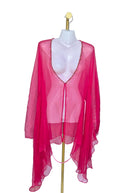 Pink Beaded Chiffon Evening Shawl / Cover-Up