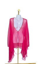 Pink Beaded Chiffon Evening Shawl / Cover-Up