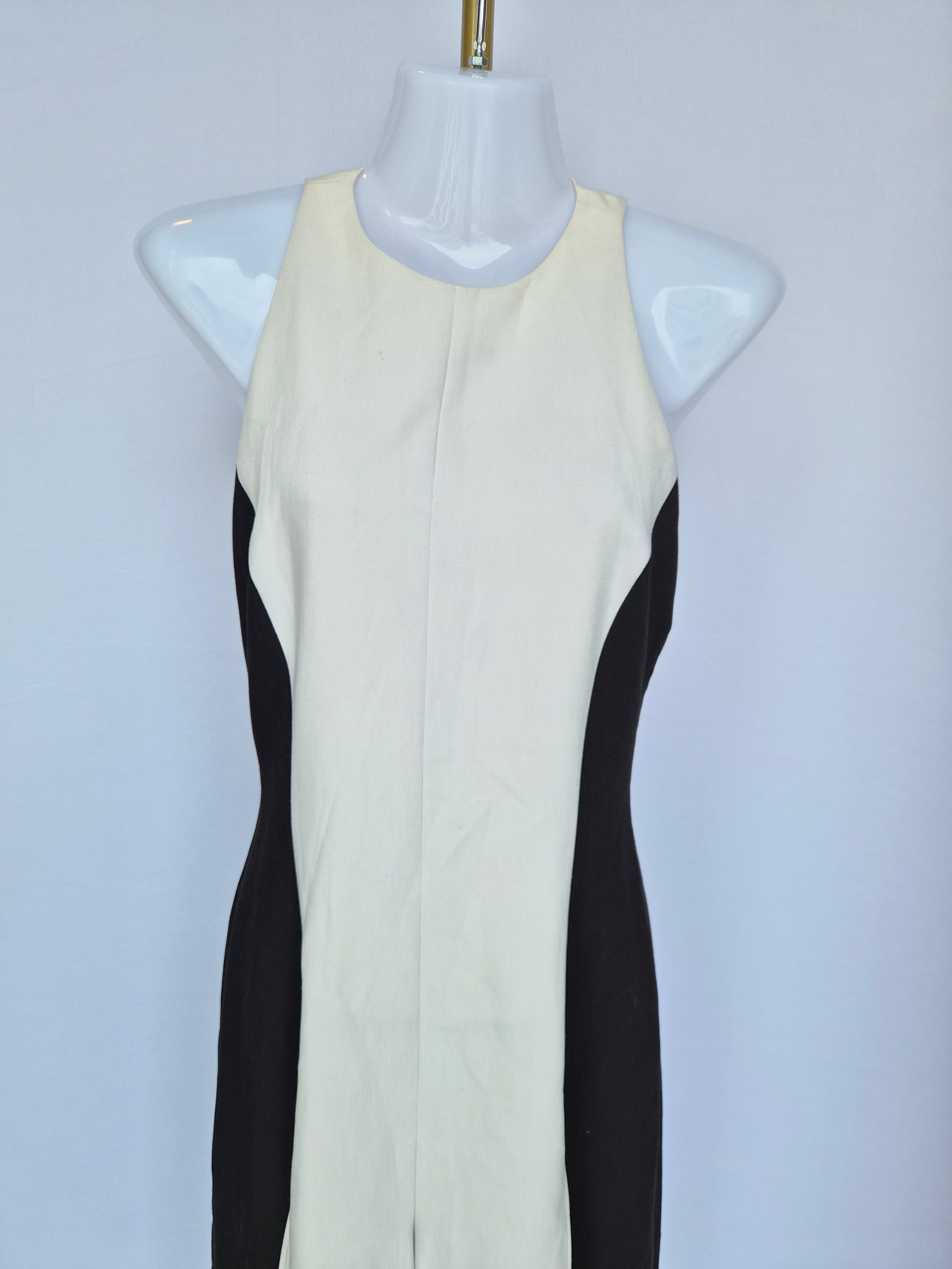 Black & White Colour Block Midi Pant Suit Estimate Size S