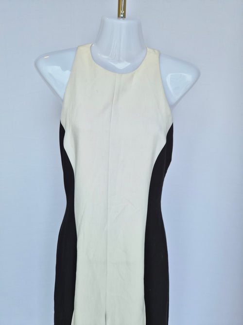 Black & White Colour Block Midi Pant Suit Estimate Size S