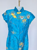 Etho Silk Hand-Drawn Floral Cheongsam Dress (Size S)