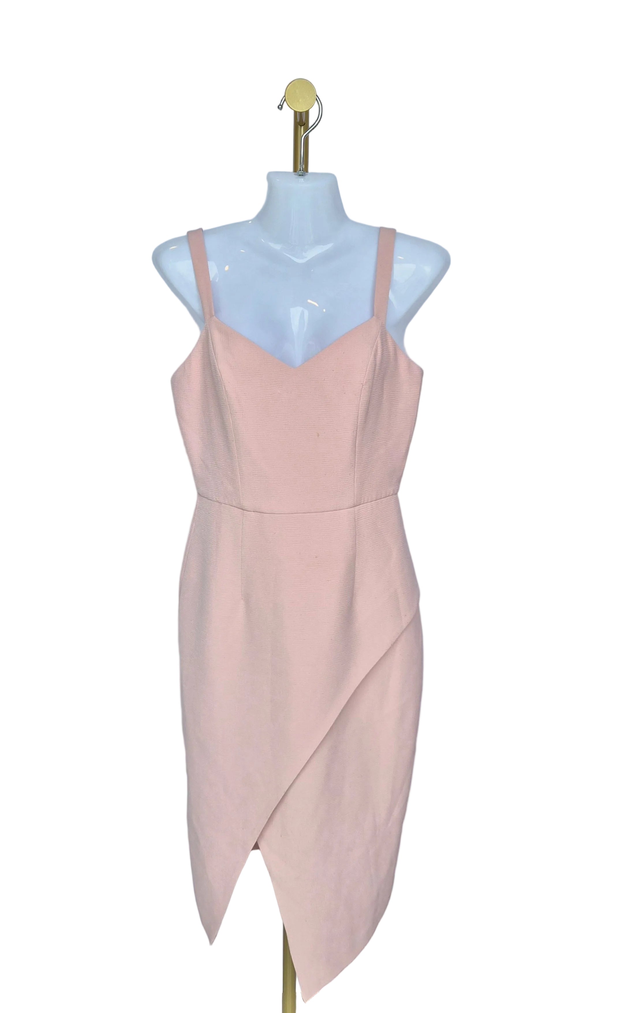 Love, Bonito Blush Pink Asymmetrical Midi Dress (Size S / UK 8)
