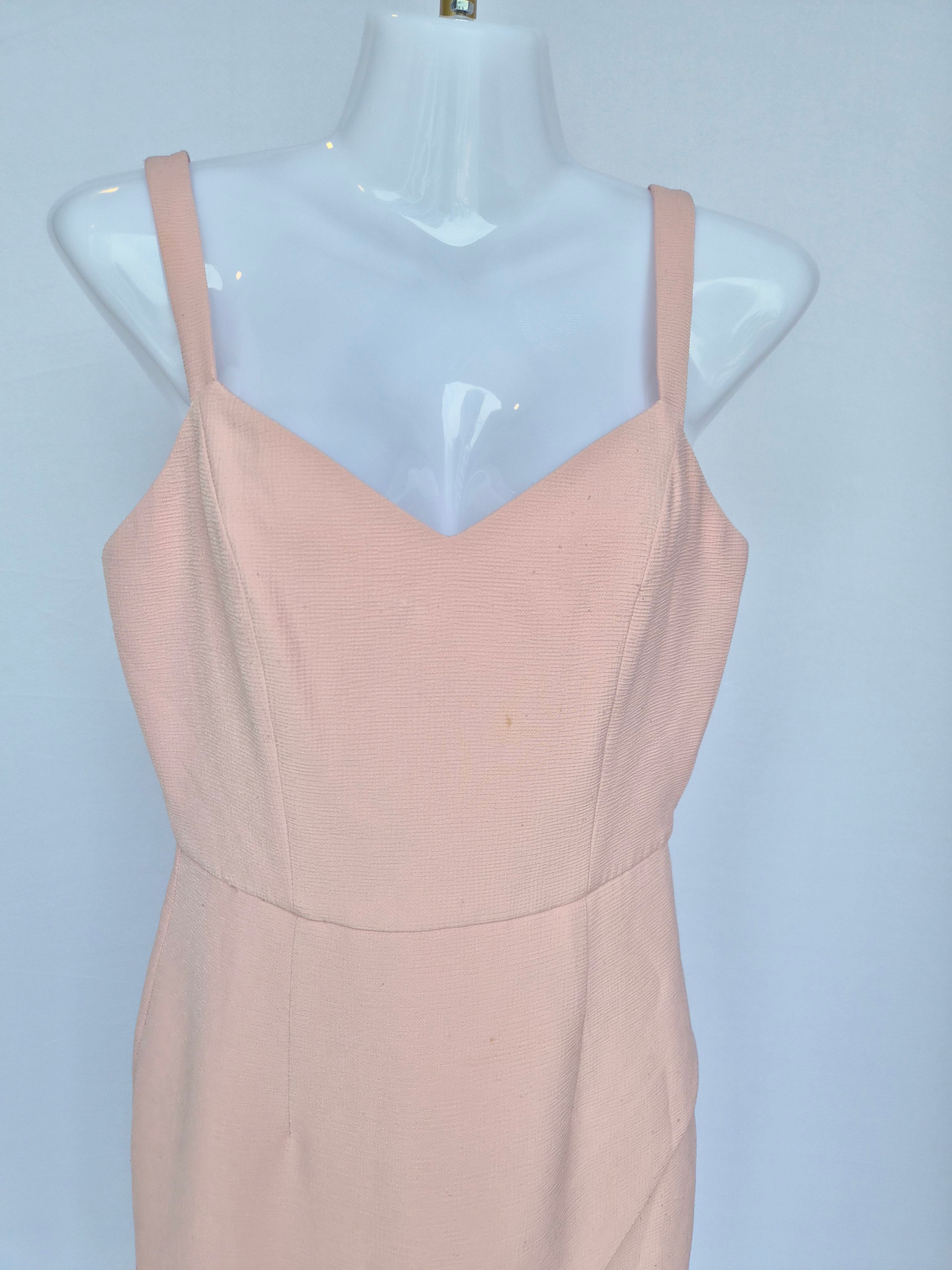 Love, Bonito Blush Pink Asymmetrical Midi Dress (Size S / UK 8)
