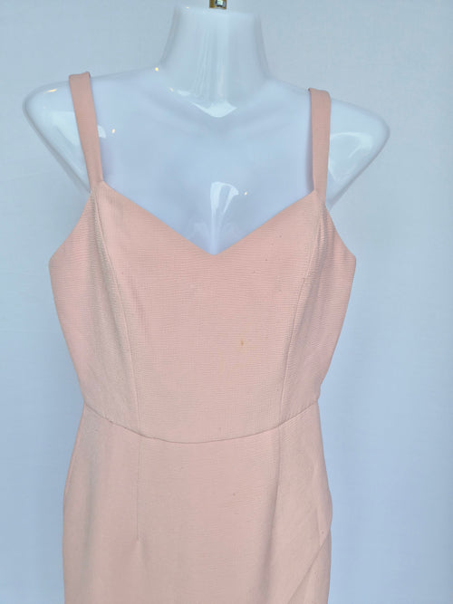 Love, Bonito Blush Pink Asymmetrical Midi Dress (Size S / UK 8)