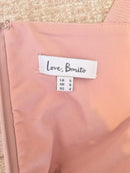 Love, Bonito Blush Pink Asymmetrical Midi Dress (Size S / UK 8)