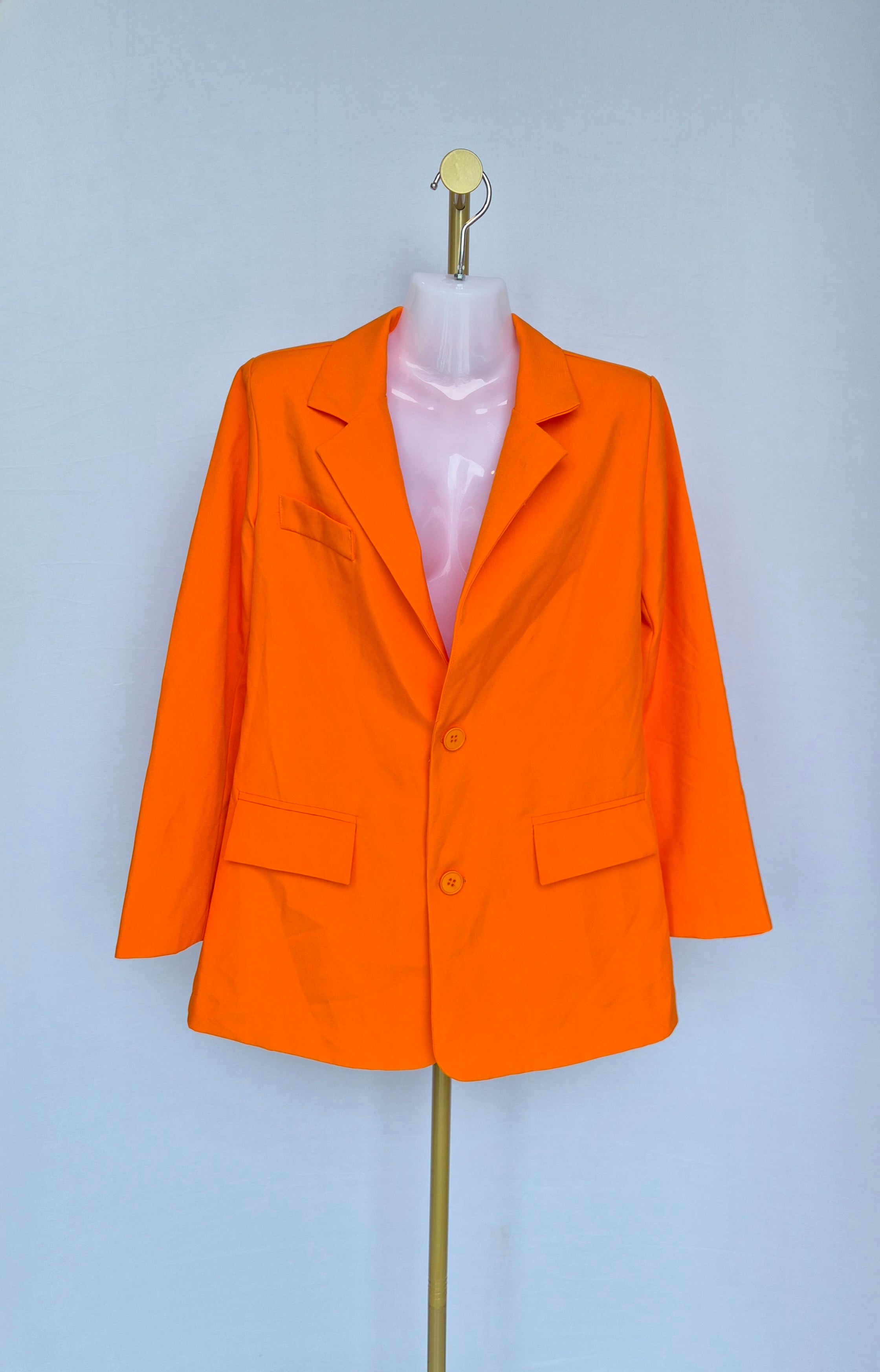 MOHAN HUI YI JIAO Neon Orange Oversized Blazer (Size M)