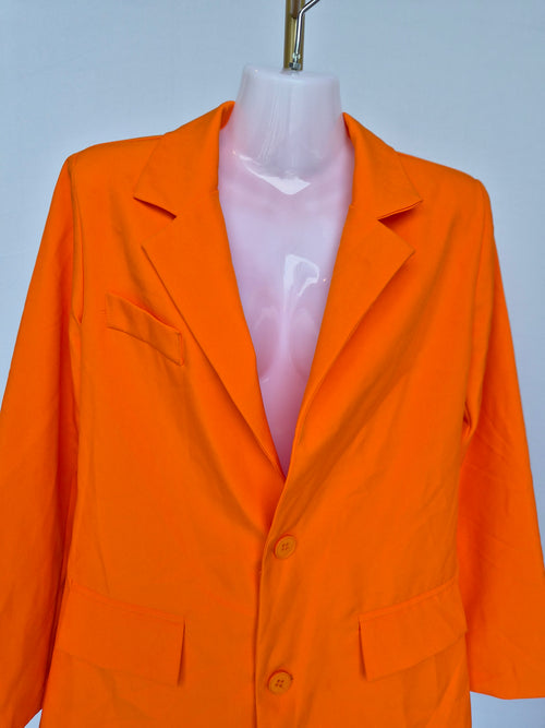MOHAN HUI YI JIAO Neon Orange Oversized Blazer (Size M)