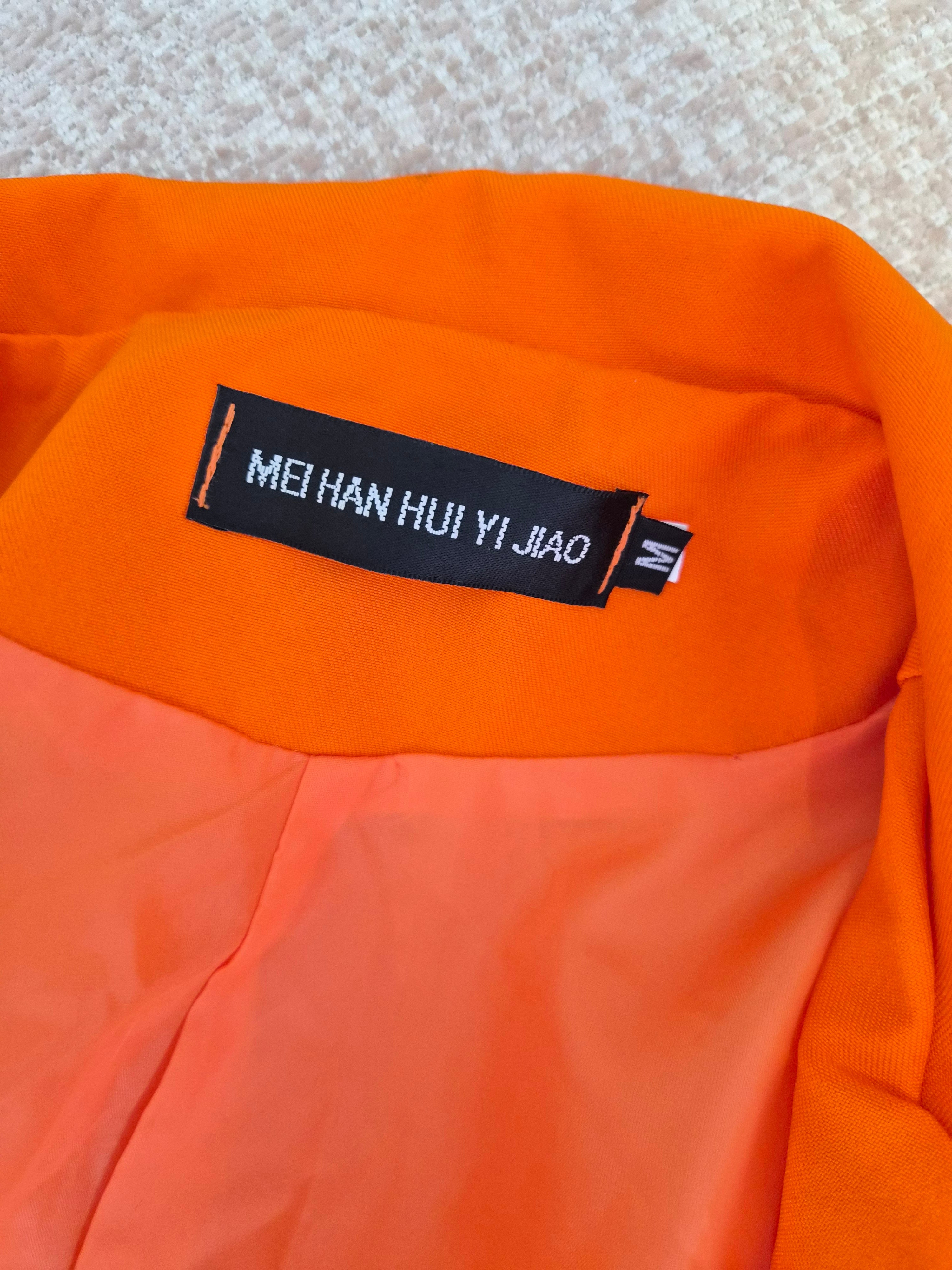 MOHAN HUI YI JIAO Neon Orange Oversized Blazer (Size M)