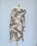 Abstract Print Chiffon Scarf