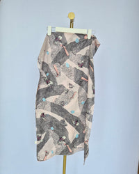 Abstract Print Chiffon Scarf