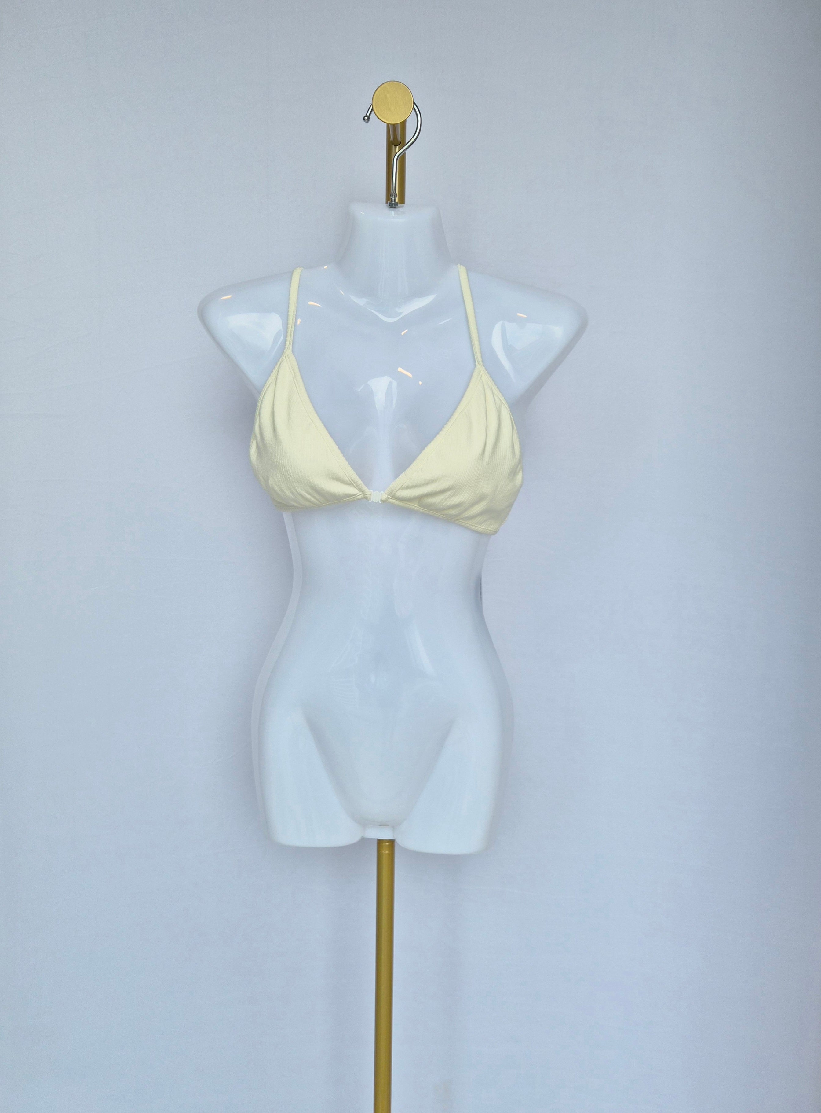 Doublewoot Ribbed Triangle Bralette – Cream (Size S) | Brand New