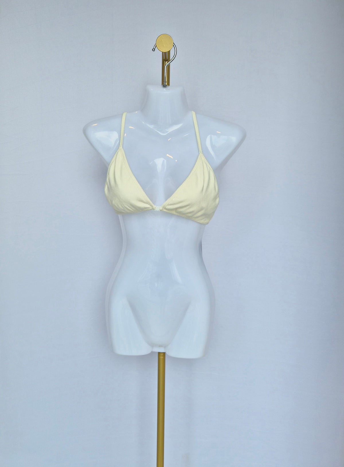 Doublewoot Ribbed Triangle Bralette – Cream (Size S) | Brand New