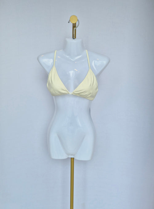 Doublewoot Ribbed Triangle Bralette – Cream (Size S) | Brand New