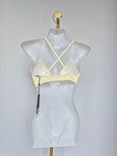 Doublewoot Ribbed Triangle Bralette – Cream (Size S) | Brand New